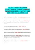 ENT 101 STUDY GUIDE EXAM QUESTIONS AND VERIFIED CORRECT ANSWERS GRADED A&plus; LATEST&period;docx&NewLine;&NewLine;