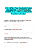 BYU ENT 101 Final Exam QUESTIONS AND VERIFIED CORRECT ANSWERS GRADED A&plus; -LATEST 2026-2027- 100- GUARANTEED PASS&period;docx&NewLine;&NewLine;
