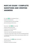 NUR 245 EXAM 1 COMPLETE &NewLine;QUESTIONS AND VERIFIED &NewLine;ANSWERS 