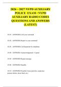2026 &ndash; 2027 NYPD AUXILIARY &NewLine;POLICE  EXAM &sol; NYPD &NewLine;AUXILIARY RADIO CODES &NewLine;QUESTIONS AND ANSWERS &NewLine;&lpar;LATEST&rpar; 