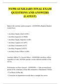 NYPD AUXILIARY FINAL EXAM &NewLine;QUESTIONS AND ANSWERS &NewLine;&lpar;LATEST&rpar;