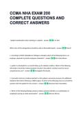 CCMA NHA EXAM 200 &NewLine;COMPLETE QUESTIONS AND &NewLine;CORRECT ANSWERS 