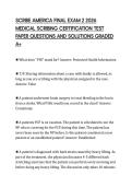 SCRIBE AMERICA FINAL EXAM 2 2026&NewLine;MEDICAL SCRIBING CERTIFICATION TEST&NewLine;PAPER QUESTIONS AND SOLUTIONS GRADED&NewLine;A&plus;&NewLine;