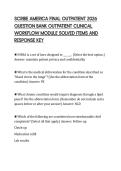 SCRIBE AMERICA FINAL OUTPATIENT 2026&NewLine;QUESTION BANK OUTPATIENT CLINICAL&NewLine;WORKFLOW MODULE SOLVED ITEMS AND&NewLine;RESPONSE KEY