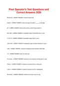 Pool Operator&lowbar;s Test Questions and Correct Answers 2026&period;