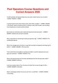Pool Operators Course Questions and Correct Answers 2026&period;