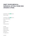 SWIFT RIVER MEDICAL&NewLine;SURGICAL ACTUAL EXAM 2026 &NewLine;GRADED A PASS 