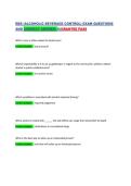 RBS &lpar;ALCOHOLIC BEVERAGE CONTROL&rpar; EXAM QUESTIONS AND CORRECT ANSWER&colon; S&vert;&vert;GRANTEE PASS