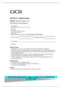 GCSE &lpar;9&ndash;1&rpar; Mathematics&NewLine;J560&sol;06 Paper 6 &lpar;Higher Tier