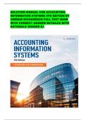 SOLUTION MANUAL FOR ACCOUNTING INFORMATION SYSTEMS 4TH EDITION BY VERNON RICHARDSON FULL TEST BANK WITH CORRECT ANSWER DETAILED WITH RATIONALE GRADED A&plus;