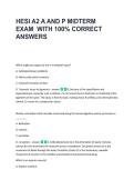 HESI A2 A AND P MIDTERM &NewLine;EXAM  WITH 100&percnt; CORRECT &NewLine;ANSWERS 