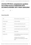 AHA BLS CPR EXAM&comma; comprehensive questions and verified answers &vert;&vert; QUESTIONS WITH ACCURATE ANSWERS &vert; GET IT RIGHT &vert;20252026&excl;&NewLine;&NewLine;