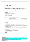 GCSE &lpar;9&minus;1&rpar; Chemistry B &lpar;Twenty First Century Science&rpar;&NewLine;J258&sol;03 Breadth in Chemistry &lpar;Higher Tier&rpar;