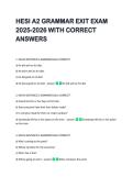 HESI A2 GRAMMAR EXIT EXAM &NewLine;2025-2026 WITH CORRECT &NewLine;ANSWERS 