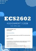 ECS2602 Assignment 3  2026&semi;  SEMESTER 1&vert; Due April 2026 
