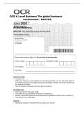 OCR A Level Business The global business&NewLine;environment &lpar; H431&sol;03&rpar;&NewLine;