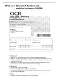 OCR A Level Chemistry A Synthesis and&NewLine;analytical techniques &lpar;H432&sol;02&rpar;