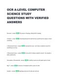 OCR A-LEVEL COMPUTER &NewLine;SCIENCE STUDY &NewLine;QUESTIONS WITH VERIFIED &NewLine;ANSWERS  