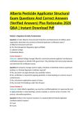 Alberta Pesticide Applicator Structural Exam Questions And Correct Answers &lpar;Verified Answers&rpar; Plus Rationales 2026 Q&A &vert; Instant Download Pdf