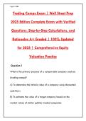 TRADING COMPS EXAM WITH 200 REALISTIC QUESTIONS & RATIONALES &ndash; COMPARABLE COMPANY ANALYSIS&comma; EV&sol;EBITDA&comma; P&sol;E&comma; PEER SELECTION & NORMALIZATION