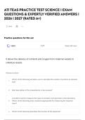ATI TEAS PRACTICE TEST SCIENCE &vert; EXAM QUESTIONS & EXPERTLY VERIFIED ANSWERS &vert; 2026 &vert; 2027 &lpar;RATED A&plus;&rpar;