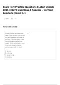 Exam 1 ATI Practice Questions &vert; Latest Update 2026 &vert; 2027 &vert; Questions & Answers &ndash; Verified Solutions &lpar;Rated A&plus;&rpar;