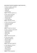 Agricultural Pesticide Regulation Legal Framework Questions and Answers &vert; Study Guide