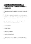 OHIO STNA PRACTICE SET 2026 &NewLine;TESTED QUESTIONS AND CORRECT &NewLine;SOLUTIONS