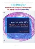 Test Bank for Probability and Statistics for Engineering and the Sciences 9th Edition by Jay Devore ISBN-9781305251809 All Chapters Graded A&plus;&NewLine;