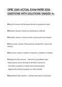 OPRE 3360 ACTUAL EXAM PAPER 2026 &NewLine;QUESTIONS WITH SOLUTIONS GRADED A&plus;