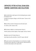 ORTHOTIC FITTER ACTUAL EXAM 2026 &NewLine;VERIFIED QUESTIONS AND SOLUTIONS
