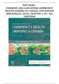 Test Bank - Stanhope and Lancasters Community Health Nursing in Canada&comma; 4th Edition &lpar;MacDonald&comma; 2026&rpar;&comma; Chapter 1-18 &vert; All Chapters