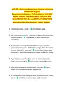 AMT MT &mdash; Molecular Diagnostics &sol; Clinical Laboratory &NewLine;Practice Study guide &NewLine;Comprehensive Resource To Help You Ace 2026-2027 &NewLine;Exams Includes Frequently Tested Questions With &NewLine;ELABORATED 100&percnt; Correct COMPLETE SOLUTIONS &NewLine;Guaranteed Pass First Attempt&excl;&excl;