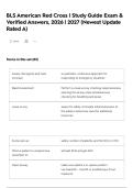 BLS American Red Cross &vert; Study Guide Exam & Verified Answers&comma; 2026 &vert; 2027 &lpar;Newest Update Rated A&rpar;