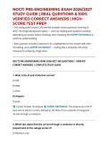 NOCTI PRE-ENGINEERING EXAM 2026&sol;2027 STUDY GUIDE &vert; REAL QUESTIONS & 100&percnt; VERIFIED CORRECT ANSWERS &vert; HIGH-SCORE TEST PREP