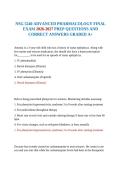 NSG 5240 ADVANCED PHARMACOLOGY FINAL EXAM 2026-2027 PREP QUESTIONS AND CORRECT ANSWERS GRADED A&plus;