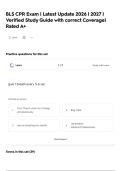 BLS CPR Exam &vert; Latest Update 2026 &vert; 2027 &vert; Verified Study Guide with correct Coverage&vert; Rated A&plus;
