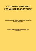 WGU C211 Global Economics for Managers Study Guide &vert; Complete Review &plus; Practice Questions & Answers &vert; OA Prep &lpar;2026&rpar;