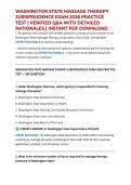 WASHINGTON STATE MASSAGE THERAPY JURISPRUDENCE EXAM 2026 PRACTICE TEST &vert; VERIFIED Q&A WITH DETAILED RATIONALES &vert; INSTANT PDF DOWNLOAD