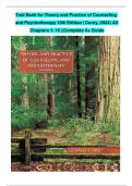 TEST BANK FOR THEORY AND PRACTICE OF COUNSELING AND PSYCHOTHERAPY 10TH EDITION BY GERALD COREY ALL CHAPTERS 1- 17 COVERED COMPLETE VERIFIED QUESTIONS & 100&percnt; CORRECT ANSWERS &lpar;BEST ANSWERS&rpar; A&plus; GUARANTEED PASS&NewLine;