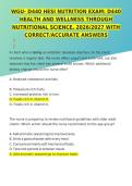 WGU D440 HESI Nutrition Exam Health and Wellness Through Nutritional Science Questions and Answers Study Guide A&plus;