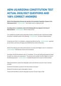 AEPA US&sol;ARIZONA CONSTITUTION TEST &NewLine;ACTUAL 2026&sol;2027 QUESTIONS AND &NewLine;100&percnt; CORRECT ANSWERS