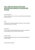 C952 - COMPUTER ARCHITECTURE EXAM QUESTIONS AND ANSWERS FOR GUARANTEED SUCCESS