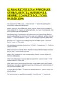 &lpar;1&rpar; REAL ESTATE EXAM- PRINCIPLES OF REAL ESTATE 1 QUESTIONS & VERIFIED COMPLETE SOLUTIONS PASSED 100&percnt;