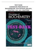 Test Bank - Lehninger Principles of Biochemistry&comma; 8th Edition &lpar;Nelson&comma; 2026&rpar; Chapter 1-28 &vert; All Chapters