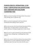 PEARSON EDEXCEL INTERNATIONAL GCSE &NewLine;EXAM 1 CERTIFICATION EVALUATION EXAMS &NewLine;2026 QUESTIONS WITH SOLUTIONS &NewLine;GUARANTEED PASS