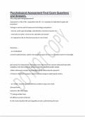 Psychological Assessment Final Exam Questions and Answers&period;