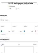 NUR 2092 Health Assessment Final Exam Questions and Answers &vert; Study Flashcards Guide