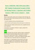 Exam 2&colon; NSG3100 &sol; NSG 3100 &lpar;Latest 2026 &sol; 2027 Update&rpar; Fundamental Concepts & Skills for Nursing Practice I &vert; Questions with Verified Answers &vert; 100&percnt; Correct &vert; Grade A&plus; - Galen&period;