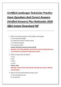 Certified Landscape Technician Practice &NewLine;Exam Questions And Correct Answers &NewLine;&lpar;Verified Answers&rpar; Plus Rationales 2026 &NewLine;Q&A Instant Download Pdf 